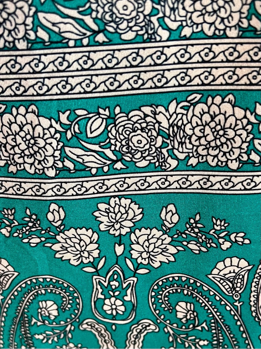 Locryz Green Paisley Short Sleeve Dress with Pockets Women’s Size Large - Picture 2 of 7